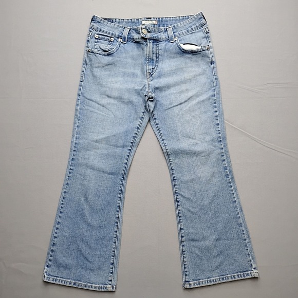 Levi's Denim - Levis 515 Flare Jeans Womens 14PM Light Wash Denim Mid Rise Petite Stretch 3458